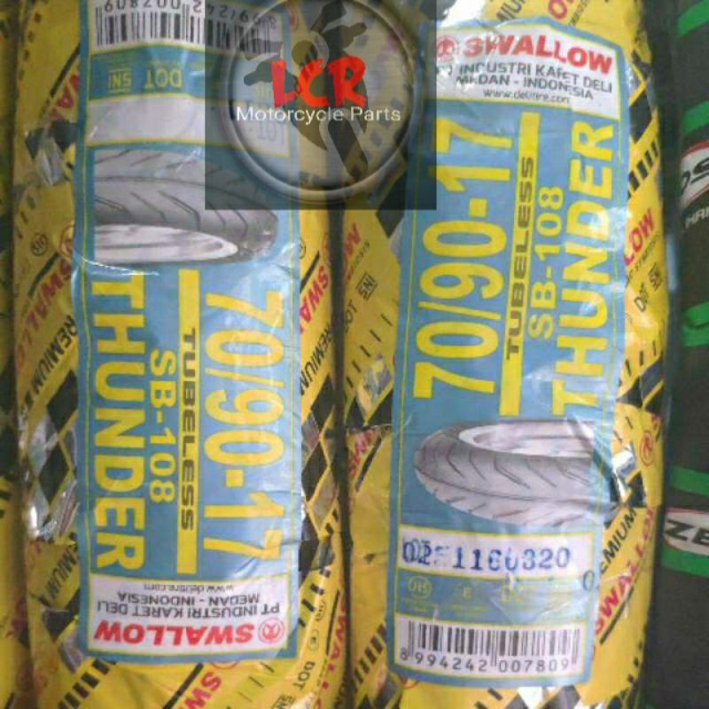 [𝗔𝗦𝗟𝗜 𝟭𝟬𝟬%] Ban Luar Tubeless 70/90 - 17 Swallow Bebek Depan 250 - 17 Ring 17 Tubles Semua Motor Beb