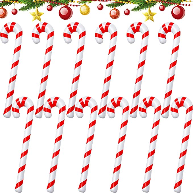 Ornamen Permen Lolipop Model Tiup Bahan PVC Untuk Dekorasi Pohon Natal