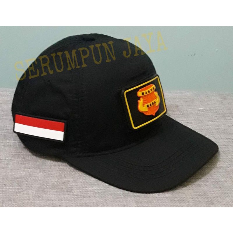 TOPI GADA MADYA - TOPI GADA MADYA VELCRO HITAM 3 PATCH