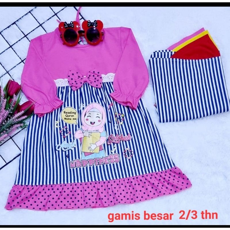 GAMIS BAJU MUSLIM ANAK PEREMPUAN 2-3 TAHUN