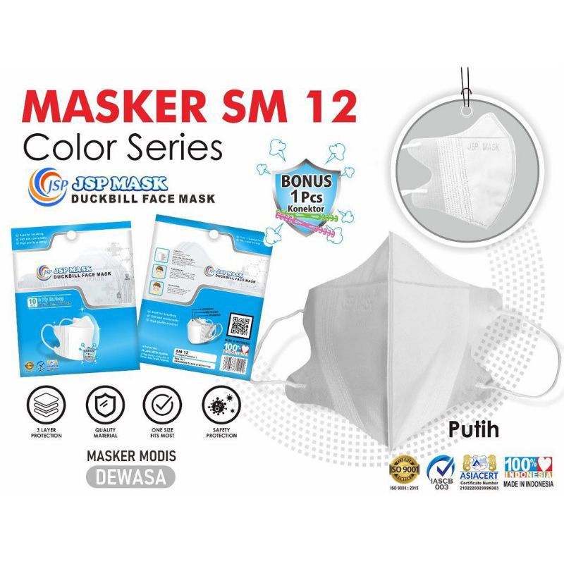 MASKER DUCKBIL JSP WARNA ISI 10 FREE KONEKTOR