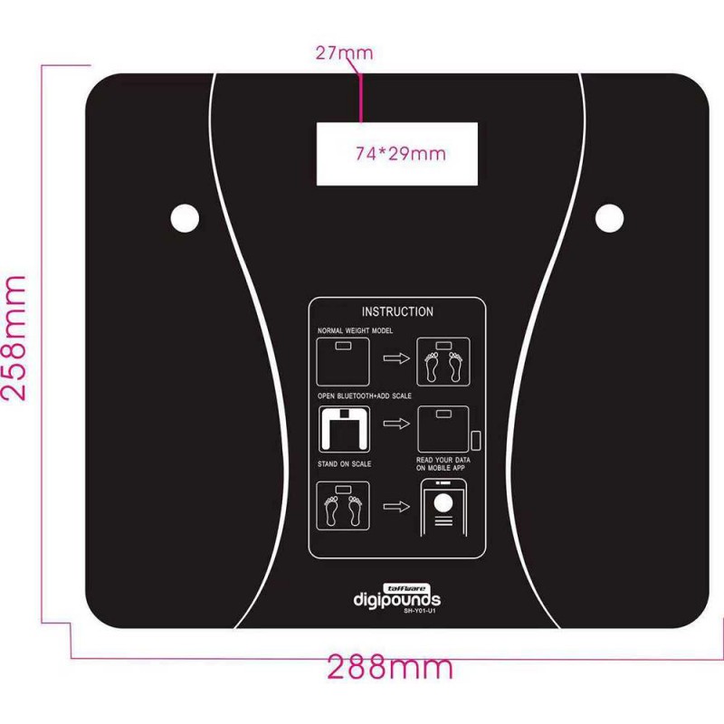 Taffware Digipounds Timbangan Badan Health Scale 180KG Rechargeable