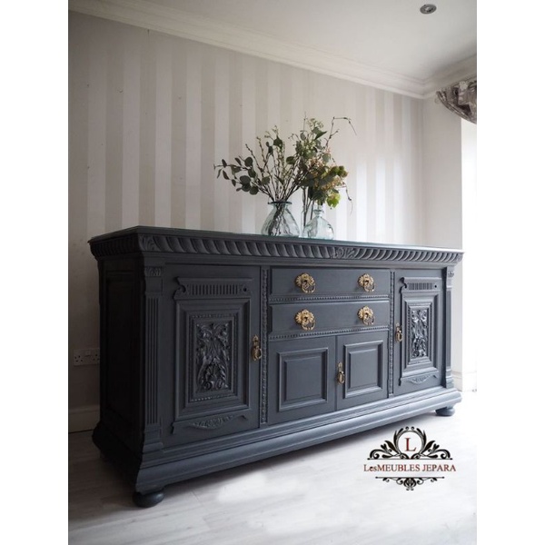 lemari bofet tv Ukir jati black