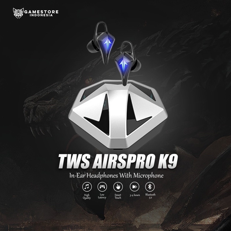 AIRSPRO GAMING K9 HiFi Stereo TWS Headset Bluetooth Earphone AirDots