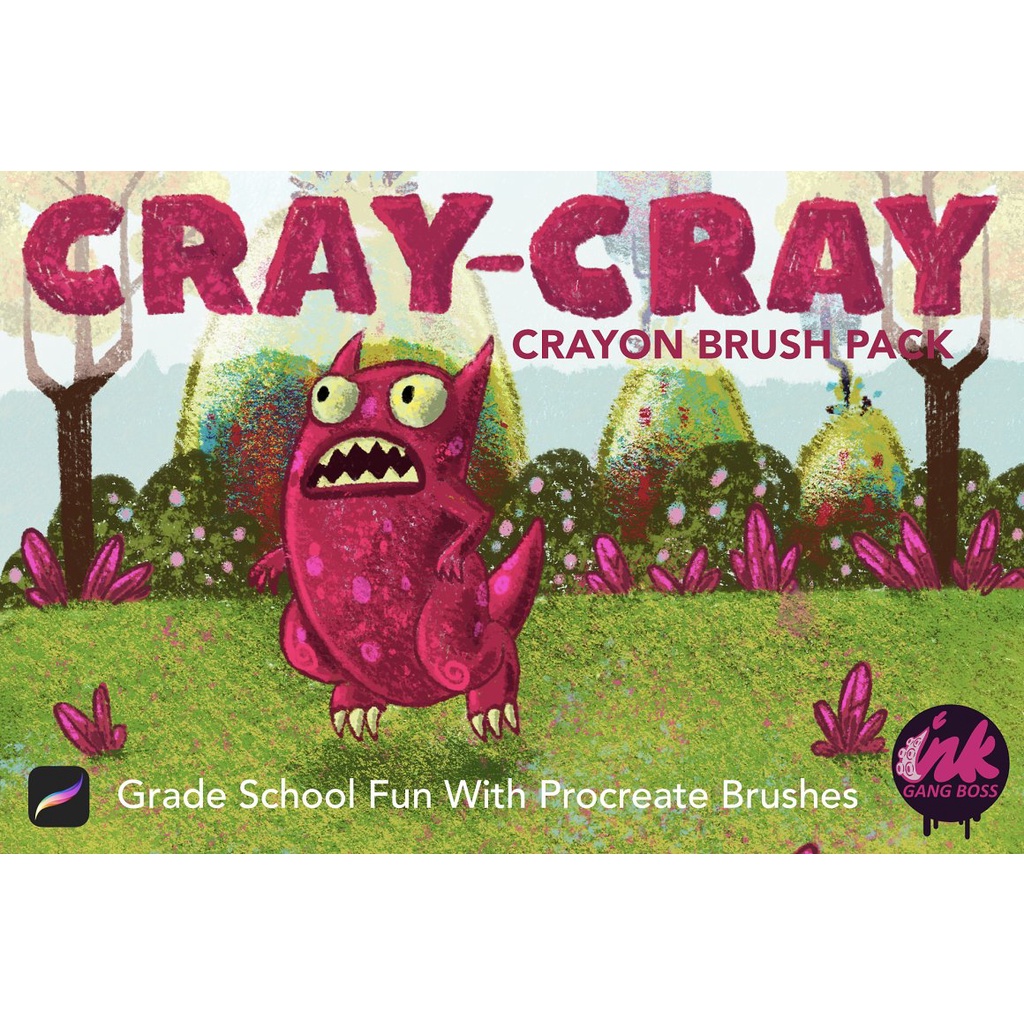 Procreate Brush - Cray Cray Crayon Brush Pack