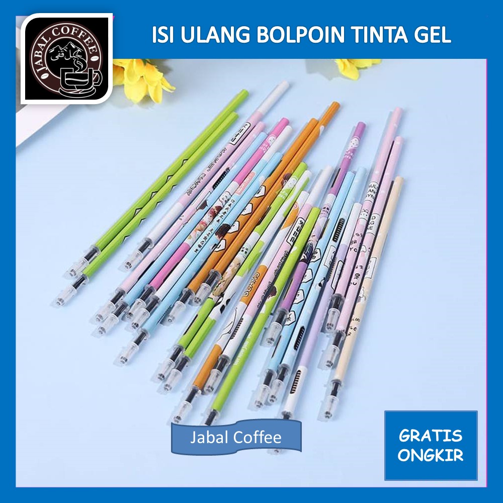 Isi Ulang Bolpoin Gel Hitam / Isi Ulang Tinta Pulpen Gel / Jarum Refill Tinta Pena Cair