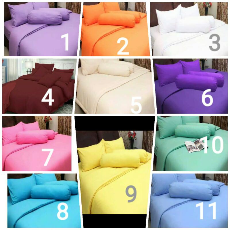 Bedcover Set Polos Single 120x200 Bed cover Sprei Single