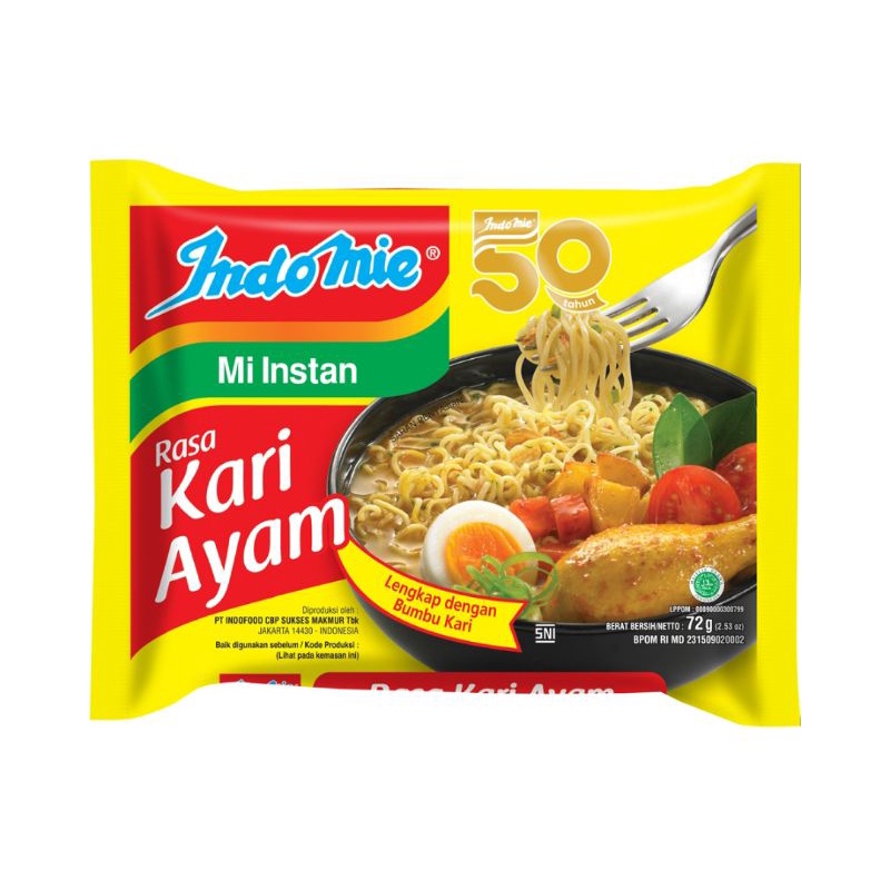

Indomie Mi Instan Kari Ayam 72 g