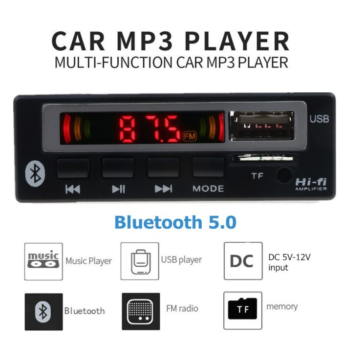 KEBIDU Tape Audio Mobil MP3 Player Bluetooth Wireless Receiver 12V