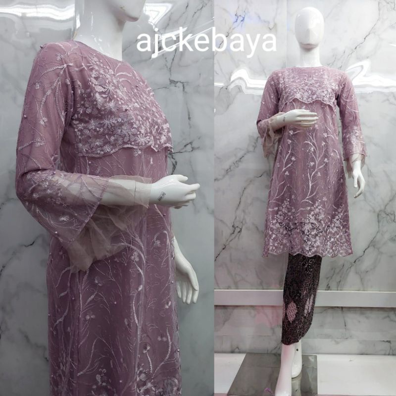 kebaya tunik tille Andin /kebaya terbaru/kebaya modren/kebaya pesta /kebaya seragam pesta