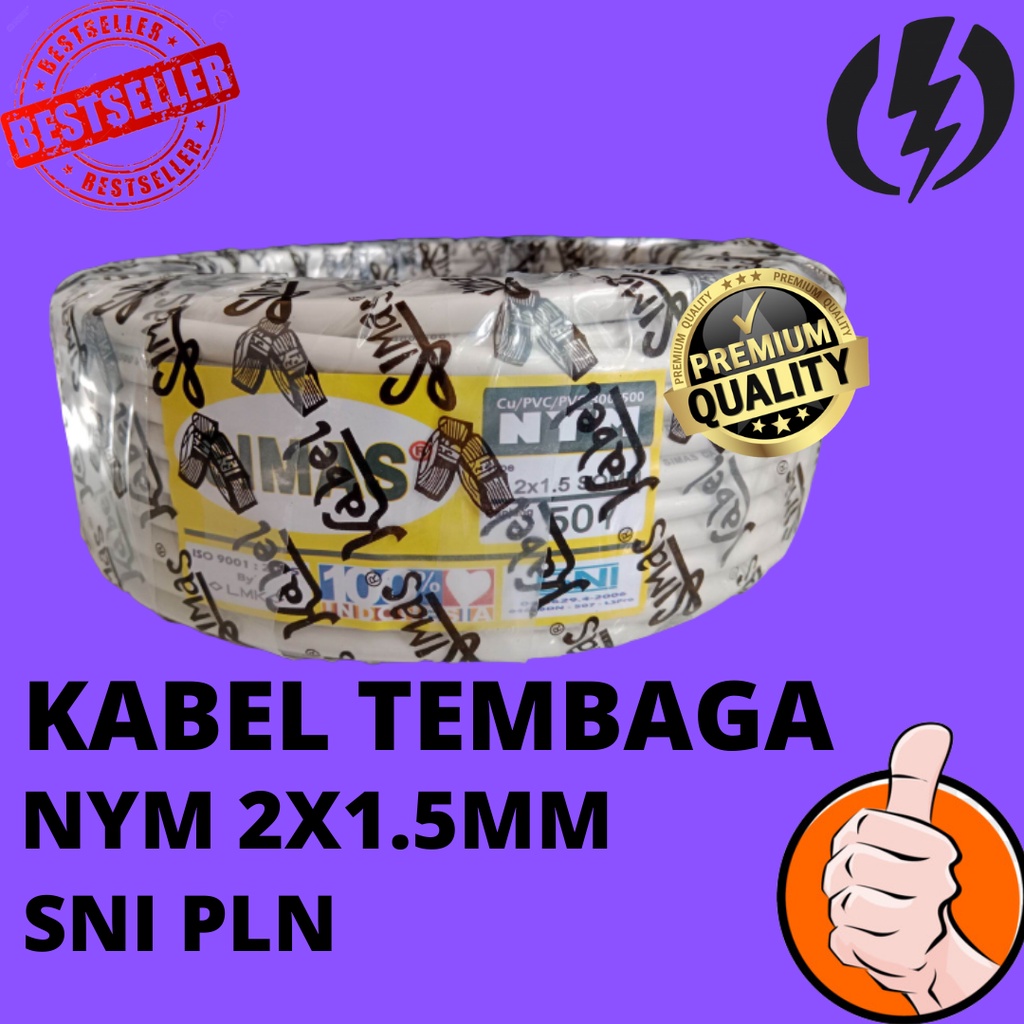 Kabel listrik NYM 2x1,5mm sni kualitas eterna