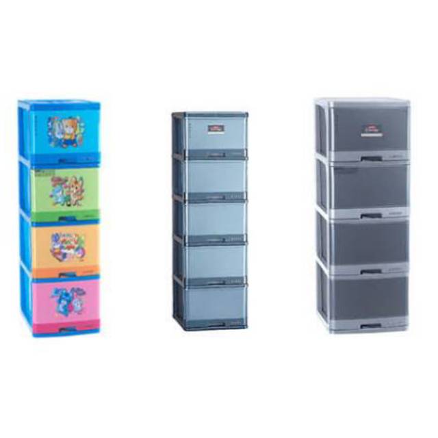 Lemari Plastik Laci Large 5 Susun Lion Star/L5
