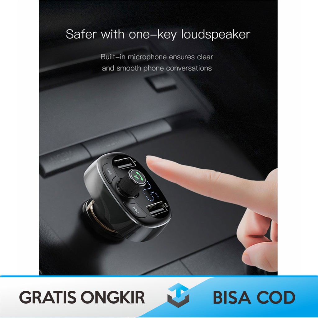 [2 IN 1] CAR CHARGER MOBIL + BLUETOOTH AUDIO TRANSMITTER ORIGINAL BASEUS S-09T FAST CHARGING