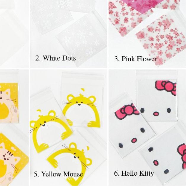 

➻ [10x10 cm] Plastik Cookies Bag Pack (100 pcs) Coklat Permen Kue Souvenir Aksesoris Kemasan Plastik