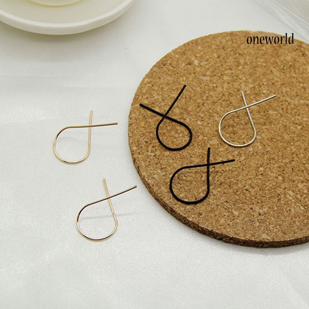 OW@ Fashion Women Alloy Geometric Earrings Irregular Circle Ear Studs Jewelry Gift