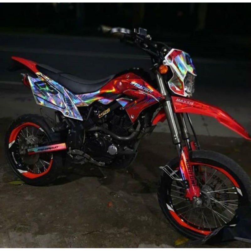 Decal sticker dekal  motor KLX BF. DTRACKER. KLX 150.GORDON CRF CROME PELANGI