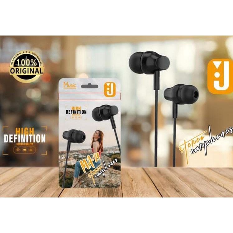 Hf Headset J/B/L MA26 / MA27 + Mic / Headsfeee Realme Pack Press Import