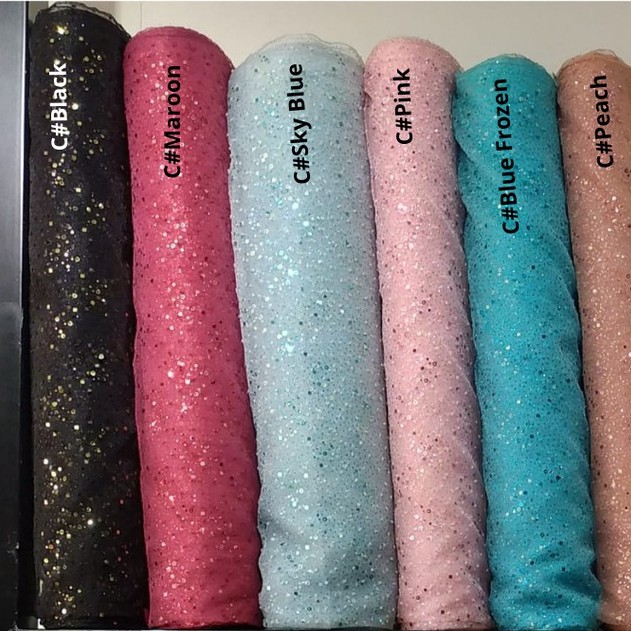 ORGANZA DOTTY PREMIUM GLITTER TERMURAH