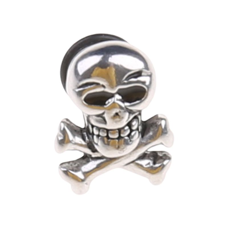 SIY  Retro Skull Head Ear Piercing Studs Earrings Titanium Steel Ear Ring Ghost Studs