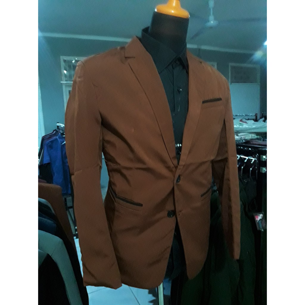 JAS PRIA MODEL SLIMFIT BROWNIES WARNA COKLAT STYLE KOREA BAHAN HIGH TWIST