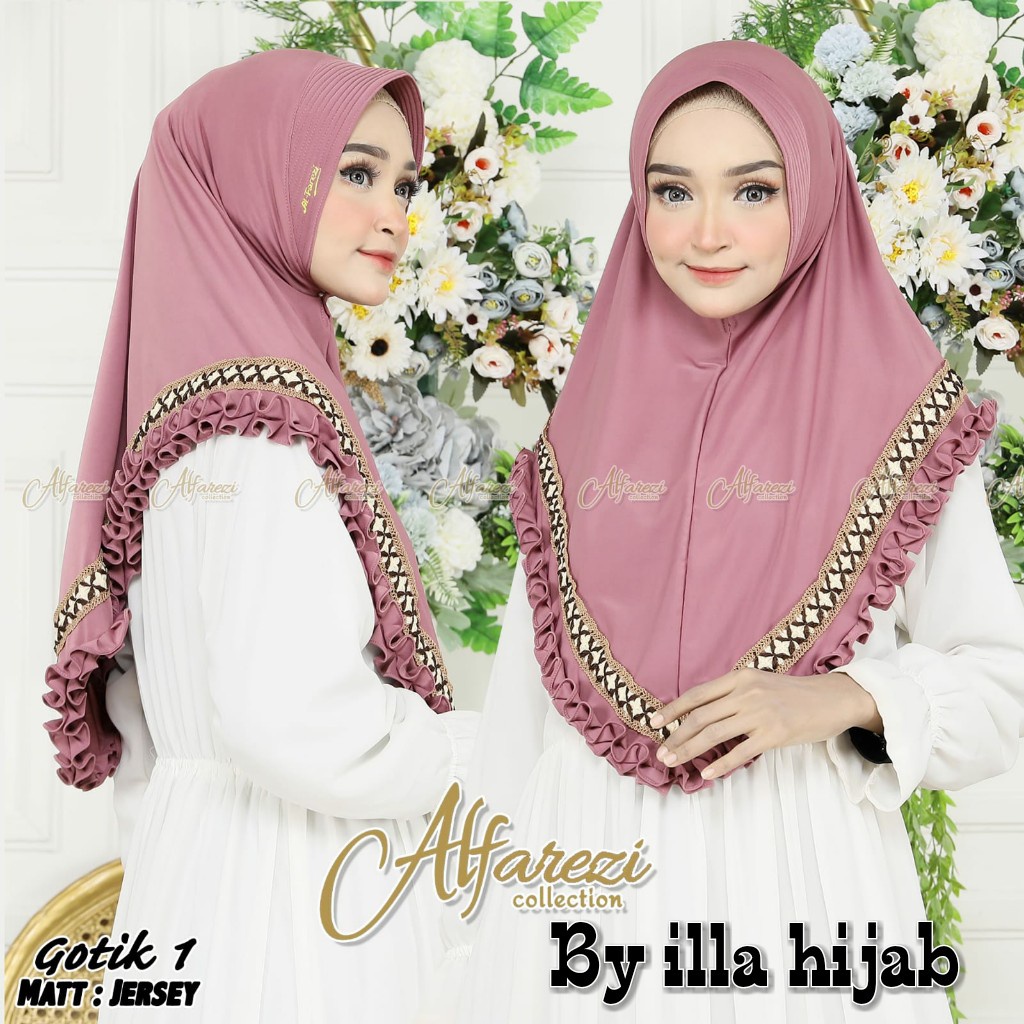 [COD] Jilbab Rempel Original Hijab Instan Bergo Aira Gotik | Jilbab Instan Jersey Gotik Rempel