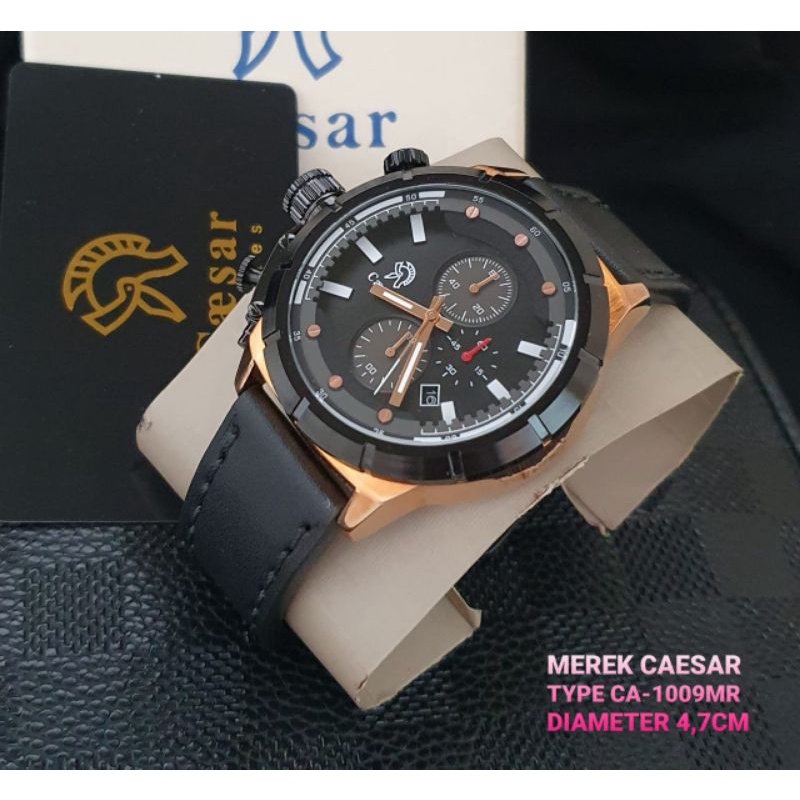 JAM TANGAN CAESAR PRIA CA-1009MR STRAP LEATHER ORIGINAL