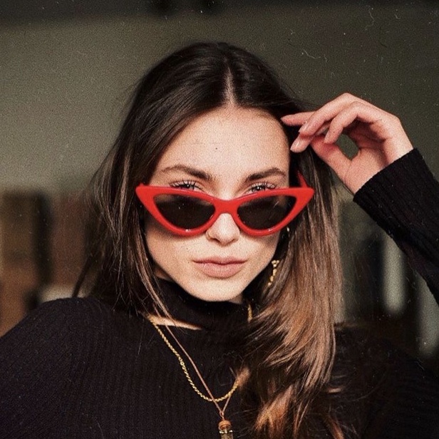 BV.ID KC105  Kacamata Ulzzang Cat Eye Women Men Korean Triangel Vintage Sunglasses Unisex Fashionable Frame Segitiga