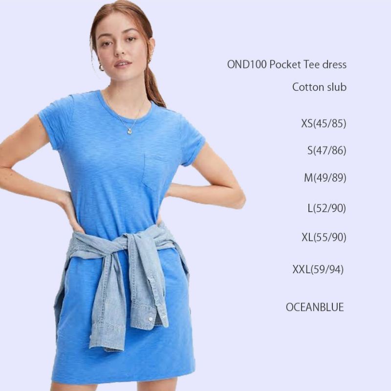 GPD100 Pocket Tee Dress Ocean Blue