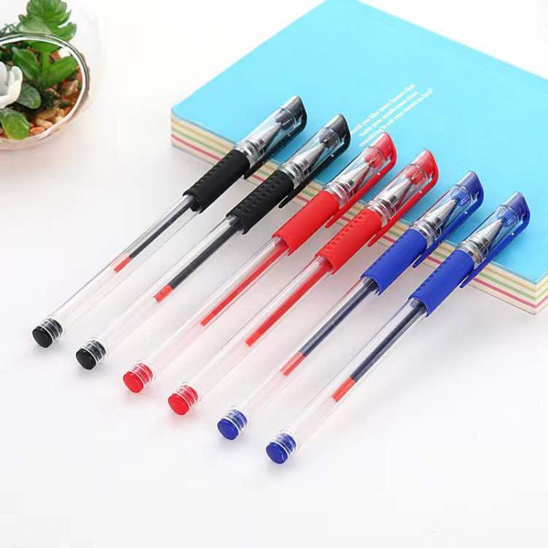 Pulpen Murah Gel Ink 0.5Mm Alat Tulis Kantor Sekolah Pena Pen Tinta Cair Standart Warna Merah Hitam Biru