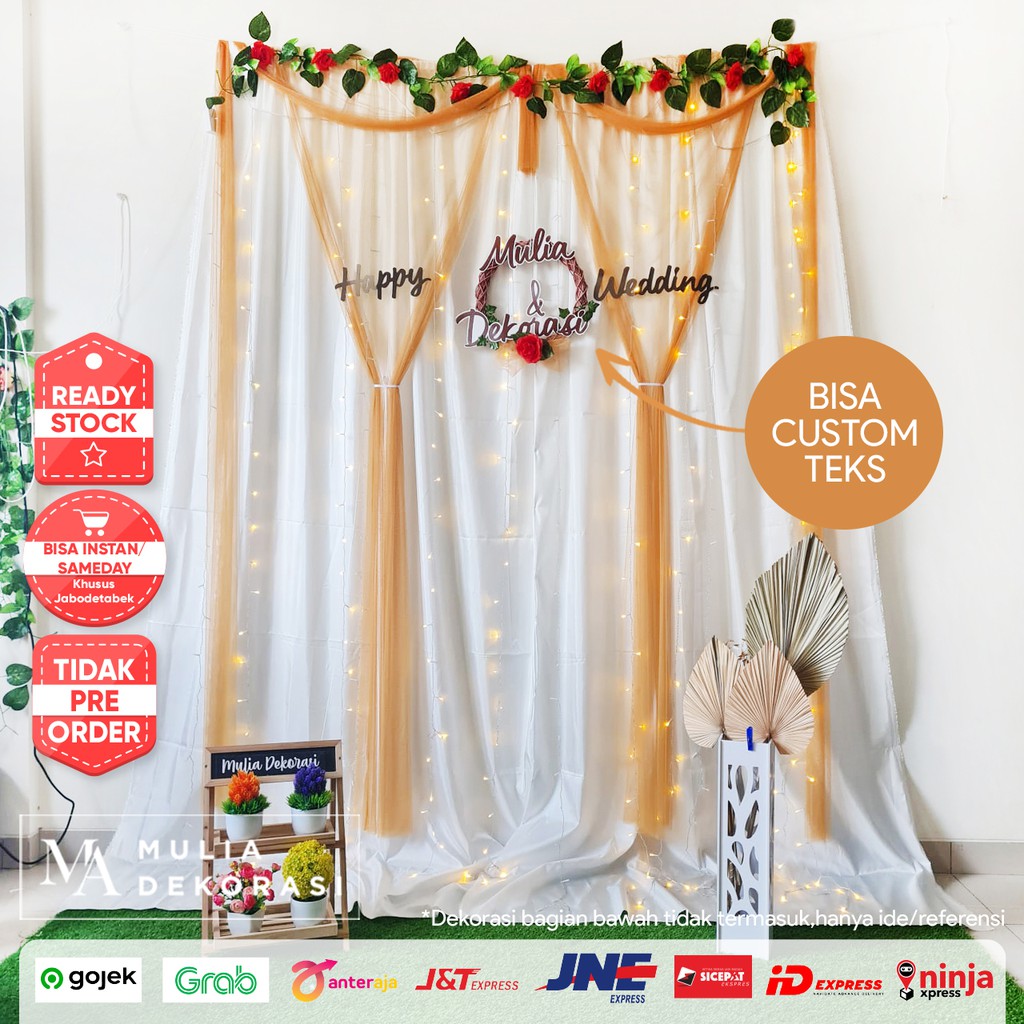 Dekorasi Lamaran Tunangan Backdrop Nikahan PhotoBooth DIY Akad Nikah Aqiqah Khitan Paket Mulia LLL