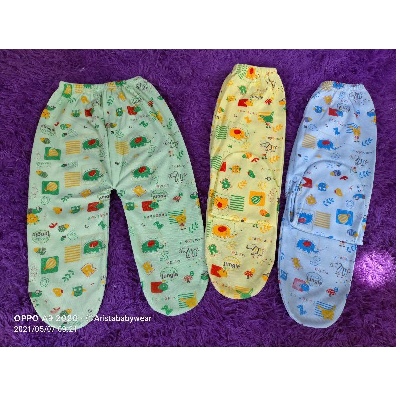 ARISTAbaby - (3PCS) celana selek bayi / celana panjang ujung tutup kaki bayi full motif