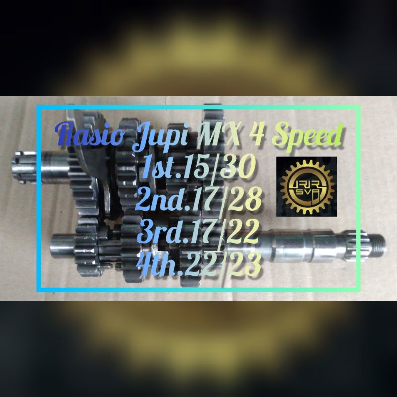 Gigi Rasio Racing Jupiter MX 4 Speed 200cc Racing Road Race Drag Biasa atau Matic 1st.15/30; 2nd.17/