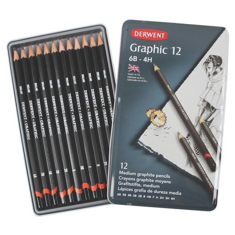 

Promo Derwent 12 Graphic Medium Pencil Tin suku cadang Murah