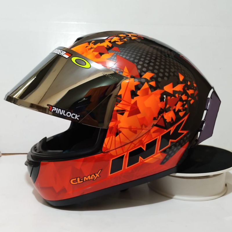 HELM INK CL-MAX PAKET GANTENG VISOR IRIDIUM (include visor ori)-#6 black/red