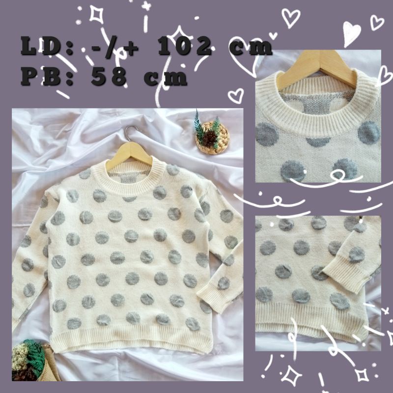 [Thrift Shop] Sweater Rajut Oversize || Premium T-shirt Balon by riyah.id