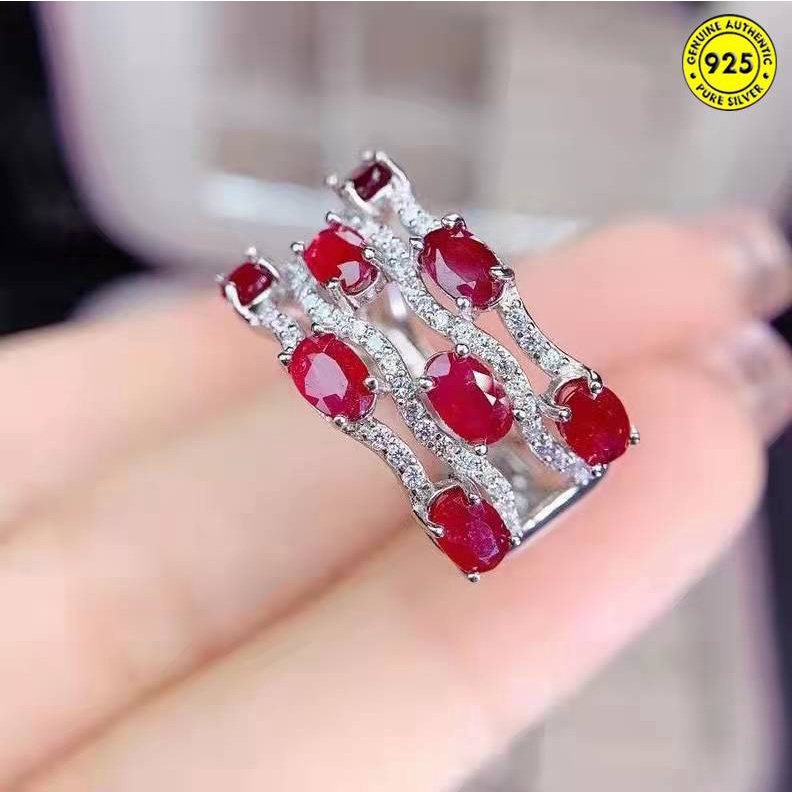 Cincin Berlian Rubi Multi Layer Aneka Warna