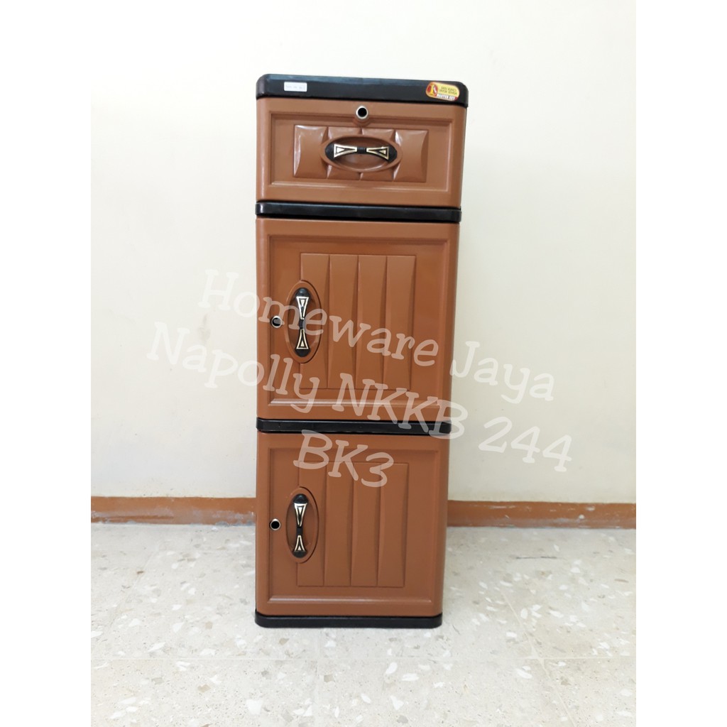 LEMARI PLASTIK NAPOLLY NKKB 244 BK 3 (VIA GOSEND)