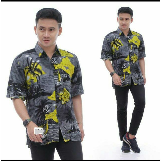 KEMEJA PRIA LENGAN PENDEK / KEMEJA SURFING / KEMEJA PANTAI MOTIF TERMURAH