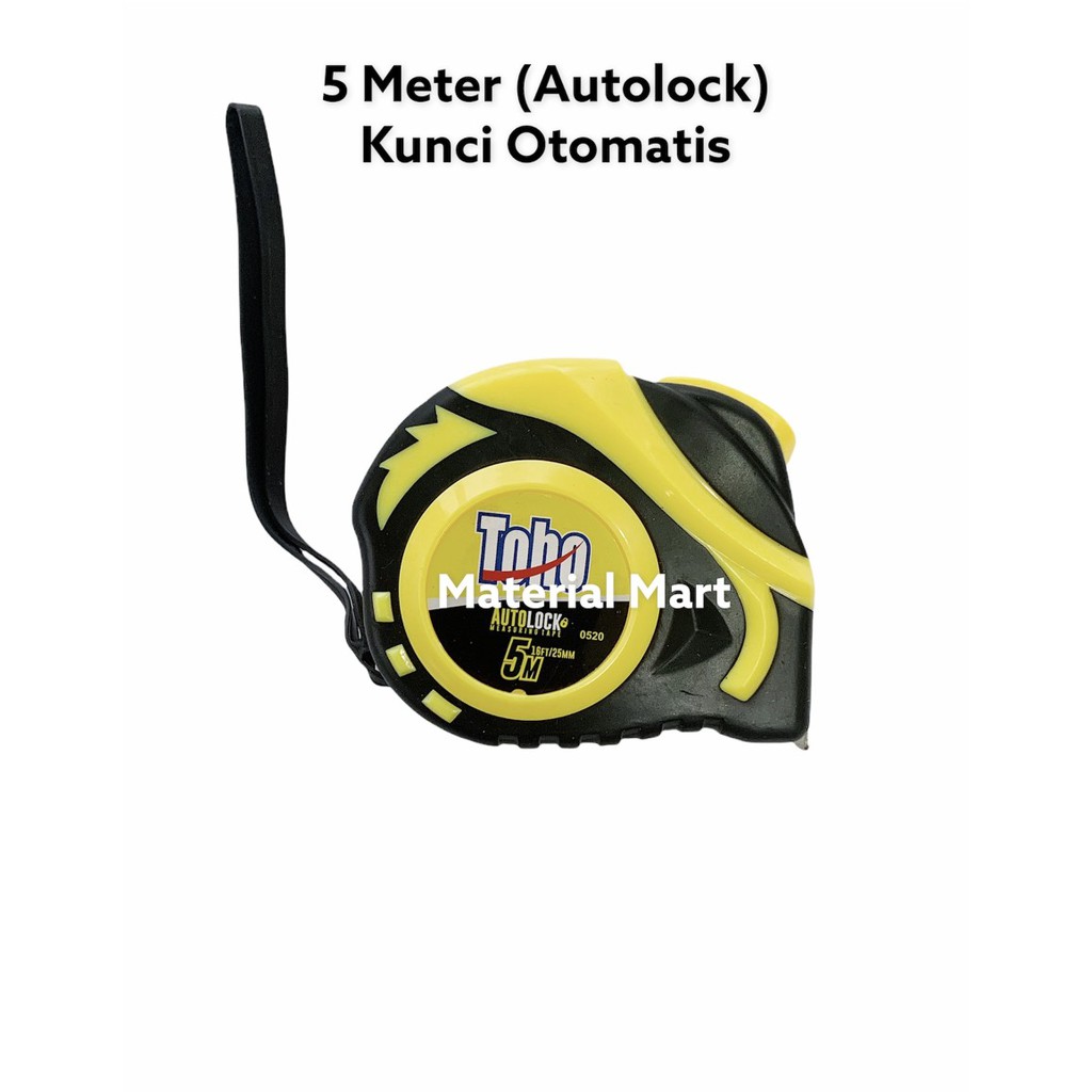 Meteran 5m Autolock Toho Premium Alat Ukur 5 Meter Karet ORI | 5meter | Material Mart