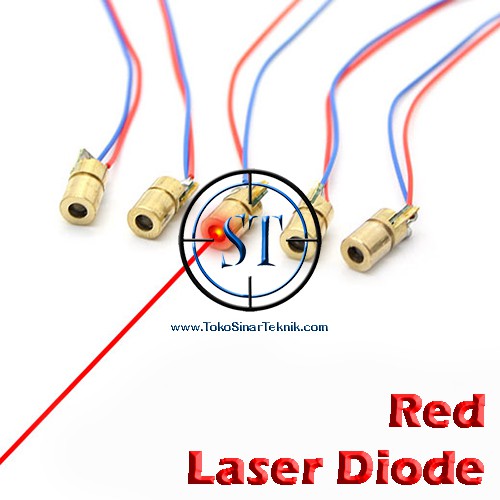 Laser Dioda 5V ( Diode ) Red 6mm Dot Matrix Merah Sinar Pancaran Gelombang