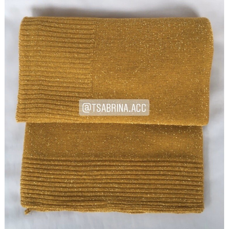 pasmina gliter rajut premium | kerudung pashmina pengantin-gold