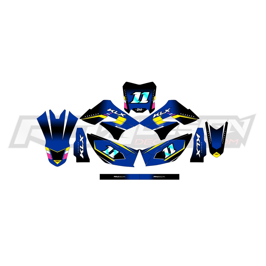 DECAL KLX/DTRACKER 150 LAMA-014 (BIRU NAVY)