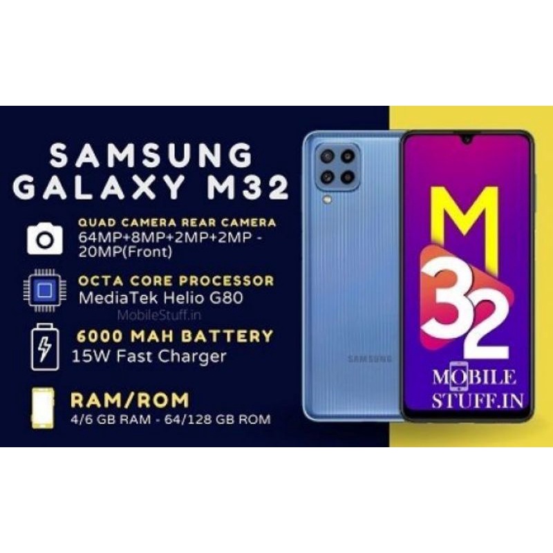 SAMSUNG GALAXY M32 RAM 6/128 GB GARANSI RESMI 12 BULAN