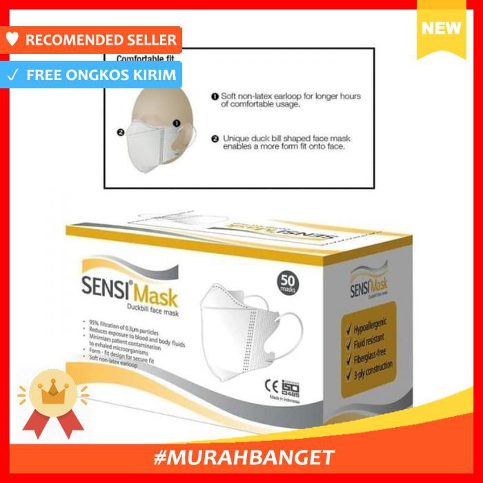 Masker Sensi Duckbill Gold Pack / Sensi Mask 3 Ply / Masker Mulut