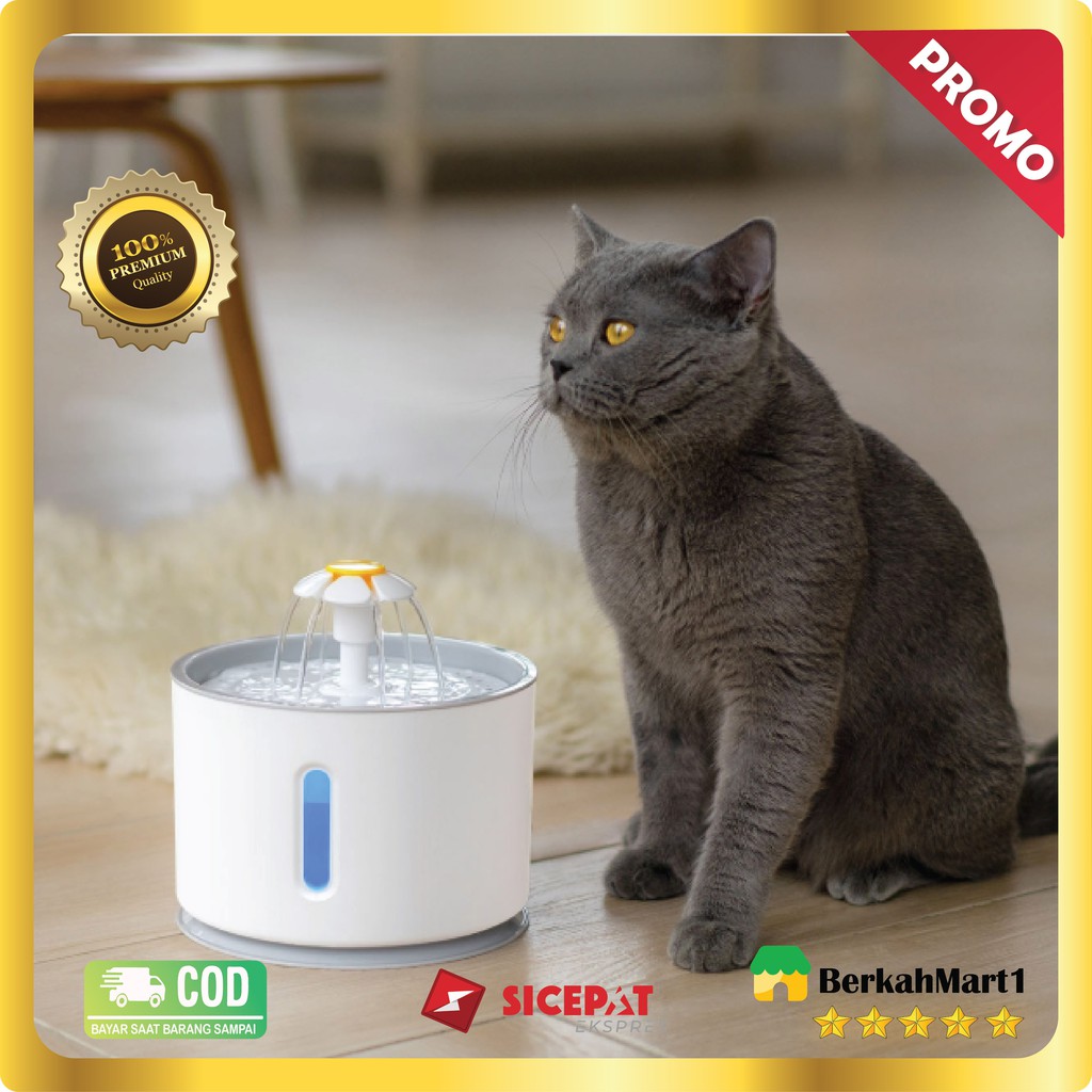 2.4L Cat Dog Flower Outlet Automatic Pet Fountain Water Dispenser Drinking Bowl Tempat Minum Kucing Original