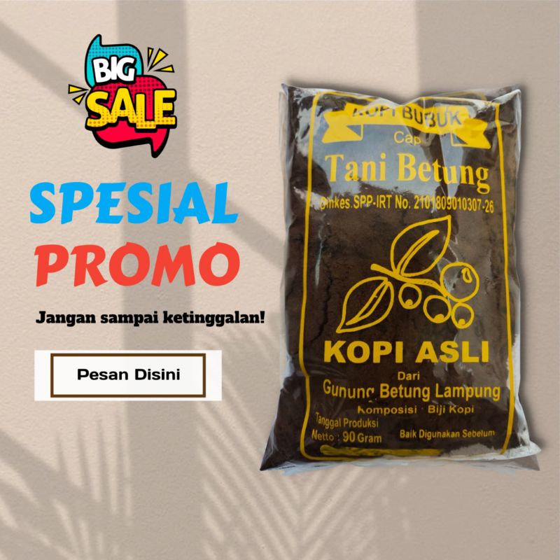 Kopi Robusta Bubuk Cap Tani Betung (TB) 90 gr Kopi Asli Dari Gunung Betung Lampung