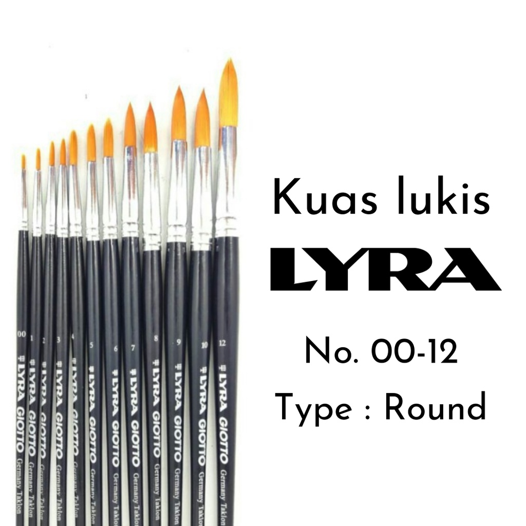 

Kuas Lukis LYRA No 00 - 1 - 2 - 3 - 4 - 5 - 7 - 8 - 10 - 12 Round Taklon Brush