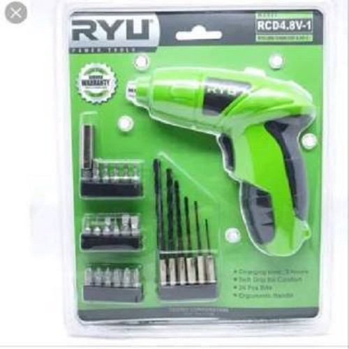 Mesin Bor screwdriver RYU Cordless RCD 4.8 V-1 CORDLESS RCD 4.8 V-1 RYU /BOR CHARGER / BOR TANPA LISTRIK / BOR TANPA KABEL / RYU TEKIRO