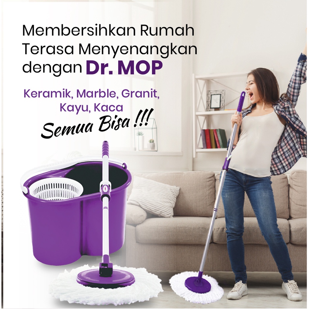 Alat Pel Lantai Tanpa Peras Keramik, Marble, Granit, Kayu, Kaca alat pembersih lantai otomatis kain 