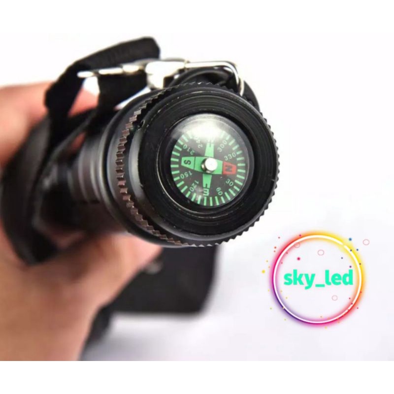 senter swat police/panjang  3baterai besar/baterai abc besar/senter /body besi/ baterai besar